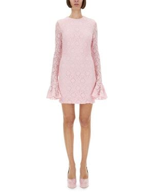ROTATE BIRGER CHRISTENSEN Lace Dress With Puff Sleeves - Pink