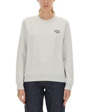 A.P.C. Rue Madame Sweatshirt With Logo - Gray