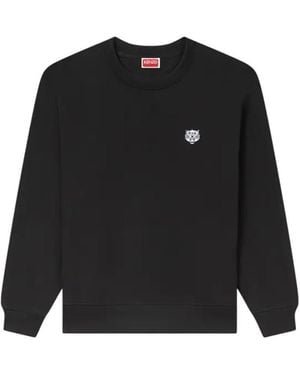 KENZO Cotton Sweatshirt With Happy Tiger" Embroidery - Black