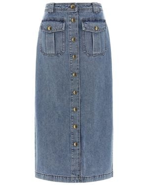 Zimmermann 'Denim Pencil' Skirt - Blue