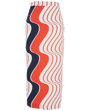 MSGM Skirt With Pencil Design - Red
