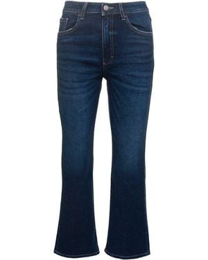 ICON DENIM 'pam' Blue Five-pockets Flared Jeans In Cotton Blend Denim Woman