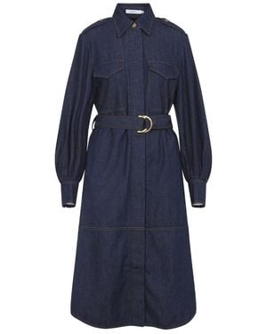 Zimmermann Ink Cotton Denim Cargo Mini Dress - Blue