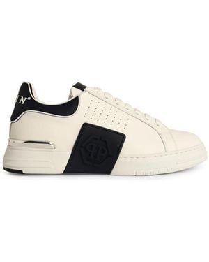 Philipp Plein 'Lo-Top Phantom' Leather Sneakers - White
