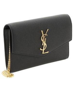 Saint Laurent Uptown Leather Clutch - Black