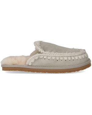 Mou Full Eskimo Stich Silver Birch Slipper - Gray