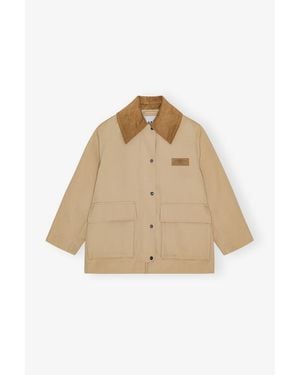 Ganni Twill Jacket Camel - Natural