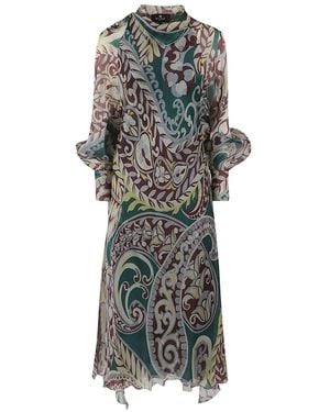 Etro Silk Dress With Paisley Print - Multicolor