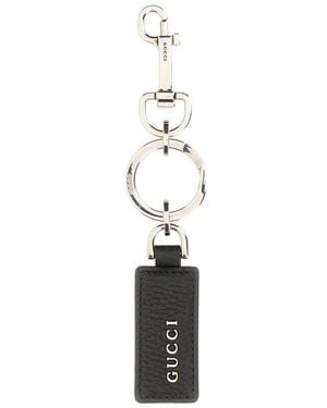 Gucci Metal And Leather Key Ring - Multicolor