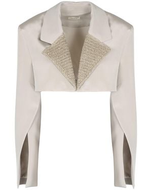 The Mannei Marica Silk Blazer - White