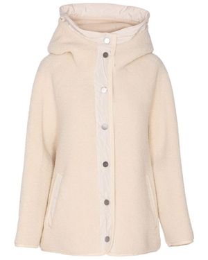 Pinko Hooded Shearling-Effect Jacket - Natural