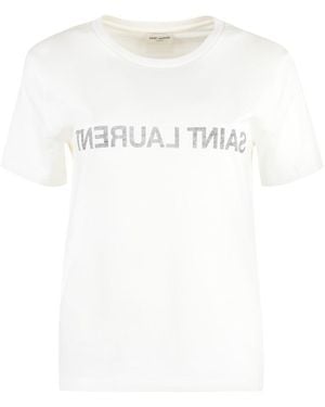 Saint Laurent Reverse Logo T-Shirt - White