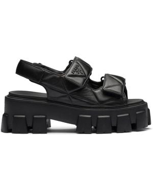 Prada Monolith Sandals Shoes - Black