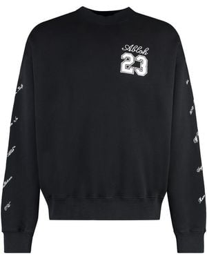Off-White c/o Virgil Abloh Cotton Crew-Neck Sweatshirt - Black