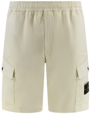 Stone Island Cotton Bermuda Shorts - Natural