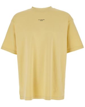 Drole de Monsieur 'Le T-Shirt Slogan Classiquei' Crewneck T-Shirt With Print On The Front - Yellow