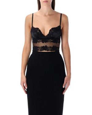 Dolce & Gabbana Lace And Satin Bra Top - Black