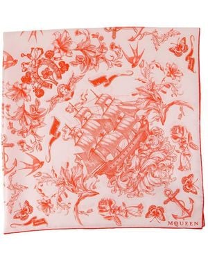 McQueen Fo Sailor Tattoo Scarf - Pink