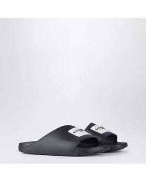 Givenchy Label Slide Flat Mules - Black