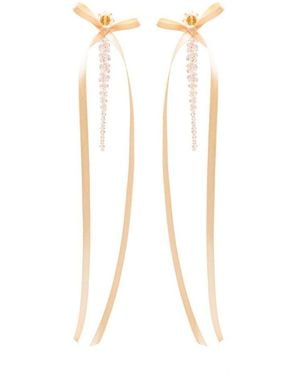 Simone Rocha Bow Ribbon Drip Earrings Accessories - White