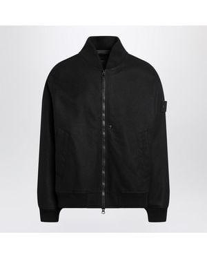 Stone Island Wool-Blend Zip Jacket - Black
