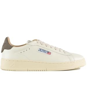 Autry Dallas Low Marshmallow Leather And Morel Trainers - White