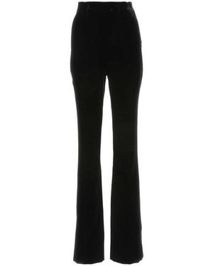 Saint Laurent High Waist Velvet Pants - Black