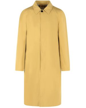 Burberry 'Hamper' Long Cotton Raincoat - Yellow