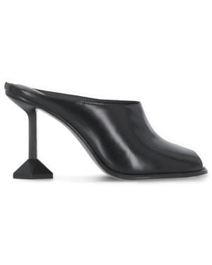 Ash Dance Leather Sabot - Gray