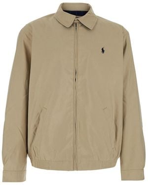 Polo Ralph Lauren Jacket With Pony Embroidered On The Front - Natural