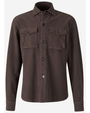Vincenzo Di Ruggiero Cotton Pockets Overshirt - Brown