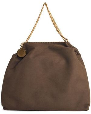 Stella McCartney 'falabella Tote' Brown Vegan Leather Bag With Drawstring