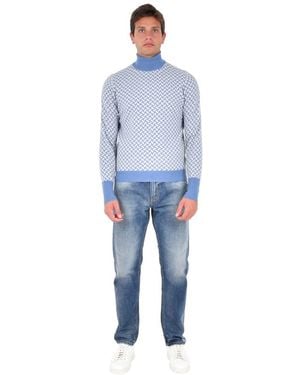 Drumohr Razor Blade Sweater - Blue