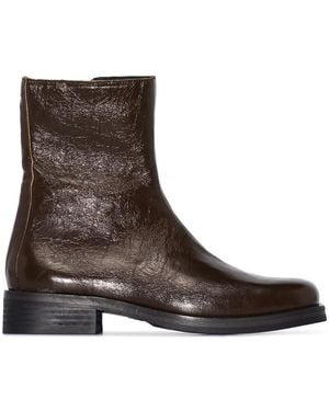 Our Legacy Ankle-Length Dark- Leather Camion Boot - Brown