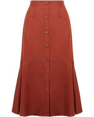 Agnona A-line Midi Skirt - Red
