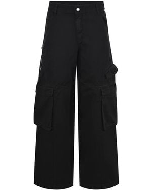 Gcds Cotton Cargo Trousers - Black