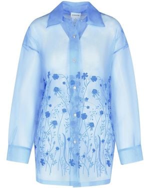 P.A.R.O.S.H. P.A.R.O..H. 'Fiori' Light Silk Shirt - Blue