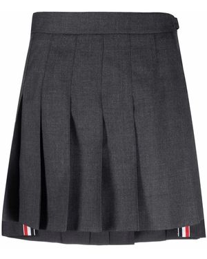 Thom Browne Twill Pleated Mini Skirt - Black