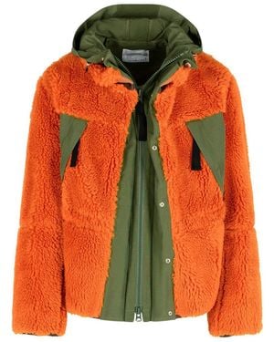 Sacai 'Sherling' Wool Blend Jacket - Orange