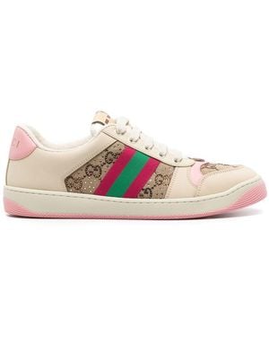 Gucci Screener Leather Sneakers - Pink