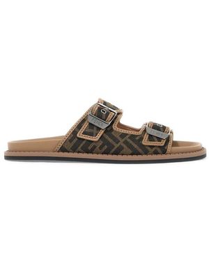 Fendi multicolor leather slides clearance