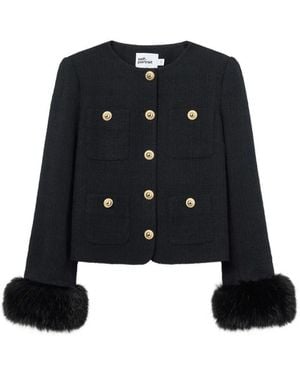 Self-Portrait Tweed Jacket - Black