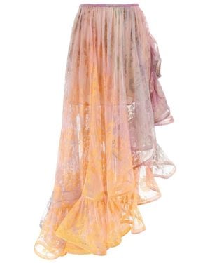Zimmermann Lace Skirt With Ruffle - Pink
