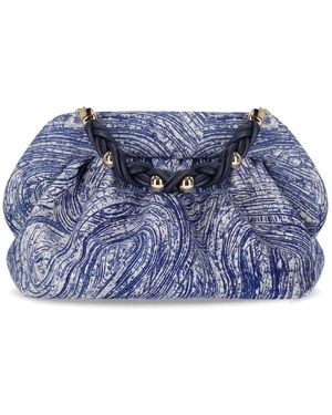 THEMOIRÈ Bios Porridge Print Deep Ocean Clutch Bag - Blue