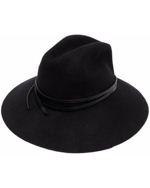Golden Goose "Golden Fedora" Hat Felt With Leather Belt Accessories - Black