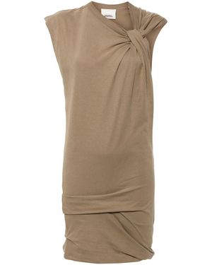 Isabel Marant Leany Asymmetric T-Shirt Dress - Brown