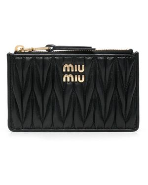 Miu Miu Matelassé Leather Wallet - Black