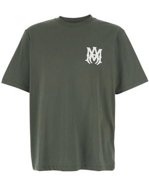 Amiri Crewneck T-Shirt With Logo Print On The Front - Green