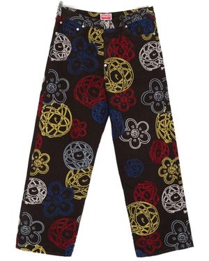 KENZO FUTURA Embroidered Cotton Pants - White