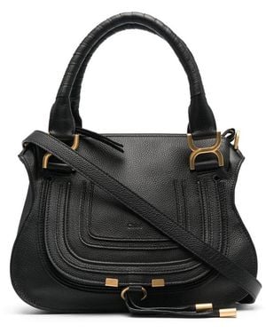 Chloé Marcie Small Leather Handbag - Black